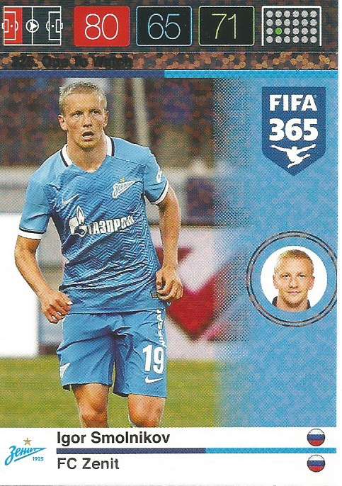 IGOR SMOLNIKOV - PANINI "FIFA 365" 2016 COLLECTION - FOIL "ONE to WATCH" TRADING CARD 225