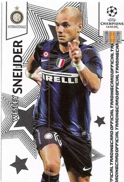 WESLEY SNEIDJER (Inter) - PANINI CHAMPIONS LEAGUE PREMIUM 2010/11 - RARE TRADING CARD