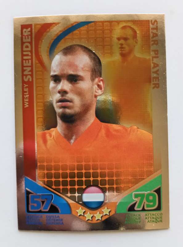WESLEY SNEIDJER - TOPPS MATCH ATTAX `FIFA WORLD CUP 2010 - FOIL STAR PLAYER - Int. EDITION