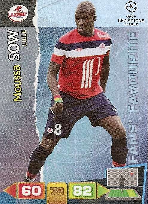 MOUSSA SOW - PANINI UEFA CHAMPIONS LEAGUE 2011/12 - FOIL`FANS FAVOURITE` TRADING CARD
