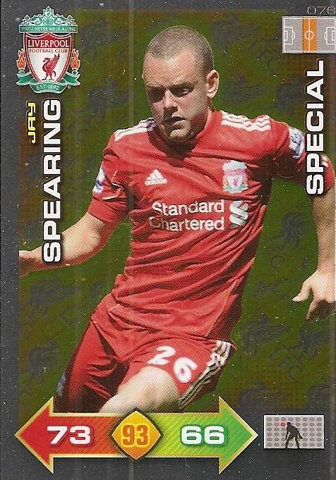 JAY SPEARING - PANINI LIVERPOOL 2011/12 COLLECTION - RARE  GOLD  "SPECIAL" TRADING CARD 76