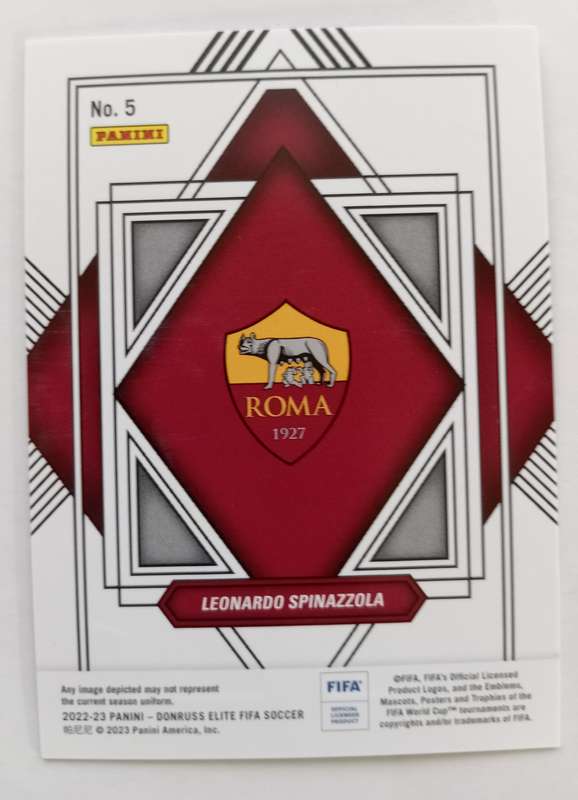 LEONANDO SPINAZZOLA - PANINI DONRUSS ELITE FIFA SOCCER 2023 - CHROME MIRROR TRADING CARD 5