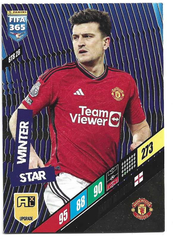 HARRY MAGUIRE - PANINI `FIFA 365 COLLECTION` 2024 UPDATES - `WINTER STAR" TRADING CARD STS26