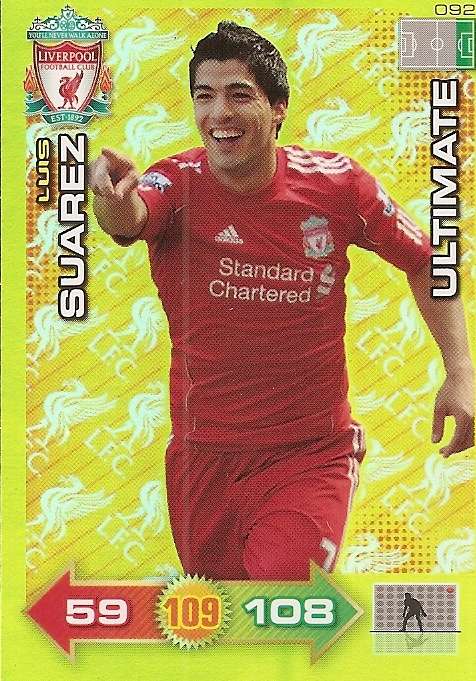 LUIS SUAREZ - PANINI LIVERPOOL 2011/12 COLLECTION - RARE ROOKIE GOLD "ULTIMATE" TRADING CARD 92