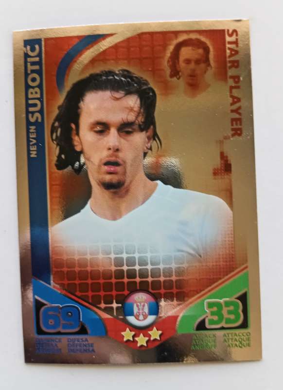 NEVEN SUBOTIC - TOPPS MATCH ATTAX `FIFA WORLD CUP 2010 - FOIL STAR PLAYER - Int. EDITION