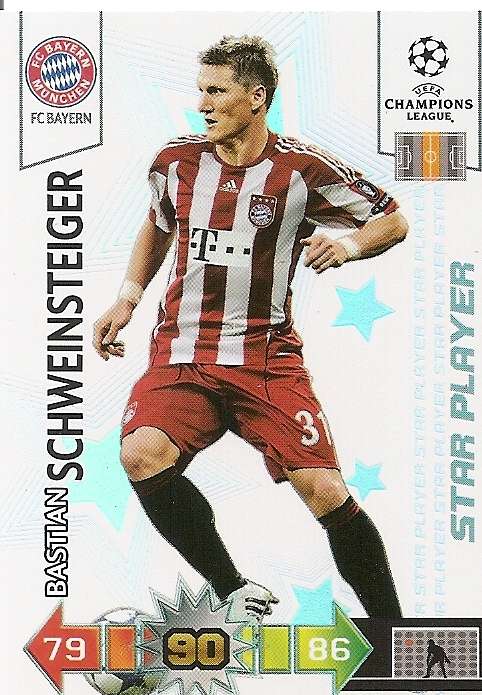 BASTIAN SCHWEINSTEIGER - PANINI CHAMPIONS LEAGUE 2010/2011 COLLECTION - STAR PLAYER TRADING CARD