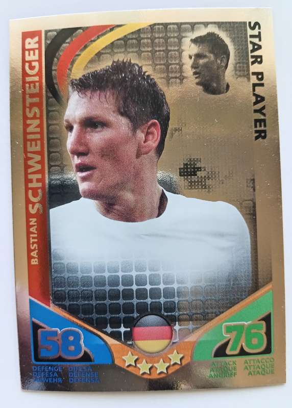 BASTIAN SCHWEINSTEIGER - TOPPS MATCH ATTAX `FIFA WORLD CUP 2010 - FOIL STAR PLAYER - Int. EDITION