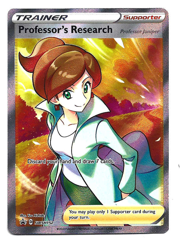PROFESSOR's RESEARCH -  POKEMON TCG FULL ART ILLUSTRATION SWSH152 PROMO TRADING CARD