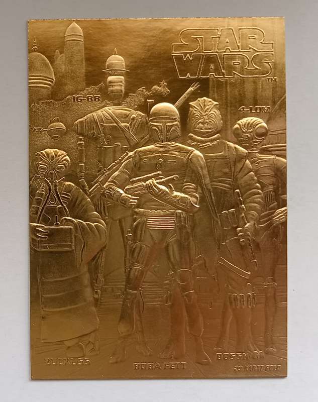 BOUNTY HUNTERS - STAR WARS Genuine 23ct Gold Plated Trading Card 3247 of 1000