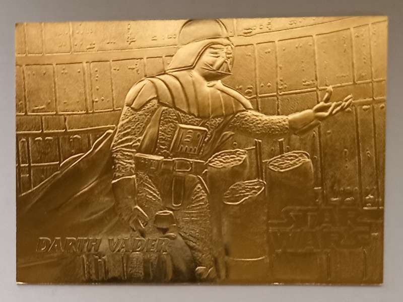 DARTH VADER - STAR WARS Genuine 23ct Gold Plated Trading Card 4558 of 1000