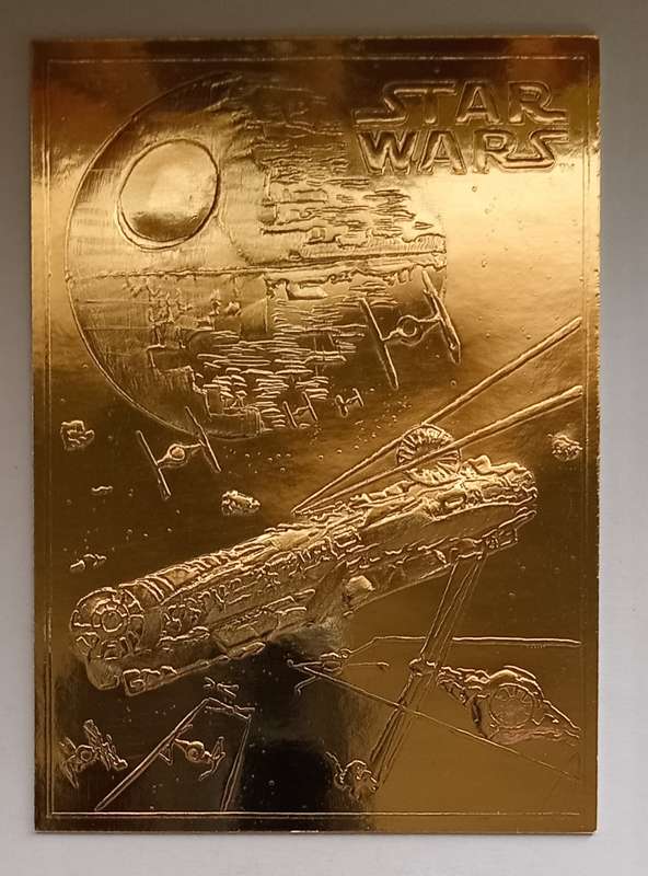 MILLENNIUM FALCON - STAR WARS  Genuine 23ct Gold Plated Trading Card 3252 of 1000