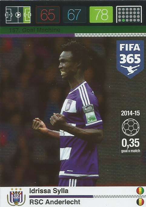 IDRISSA SYLLA - PANINI "FIFA 365" 2016 COLLECTION - FOIL "GOAL MACHINE" TRADING CARD 157