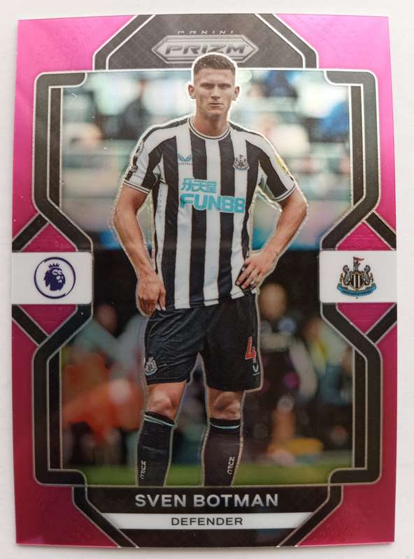 SVEN BOTMAN (Newcastle) - PANINI PREMIER LEAGUE PRIZM 2022/23 - PINK PRIZM TRADING CARD 114 of 199