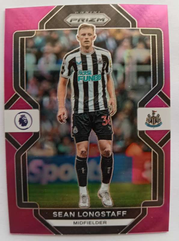 SEAN LONGSTAF (Newcastl)  - PANINI PREMIER LEAGUE PRIZM 2022/23 - PINK PRIZM TRADING CARD 75 of 199