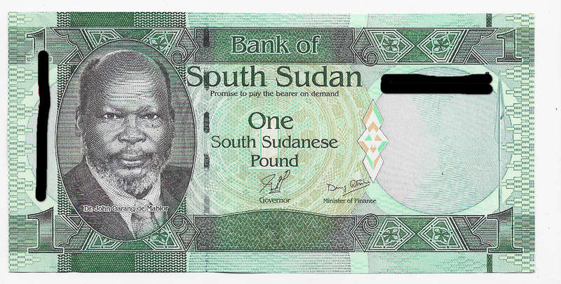 BANK of SOUTH SUDAN - 1 POUND BANK NOTE 2014/18 - NOTE in UNC CONDITION A