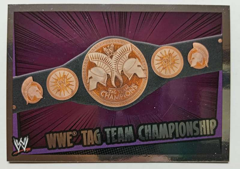 WWE TAG TEAM. - TOPPS WWE SLAM ATTAX RUMBLE 2012/13 - FOIL `TITLE BELT` TRADING CARD