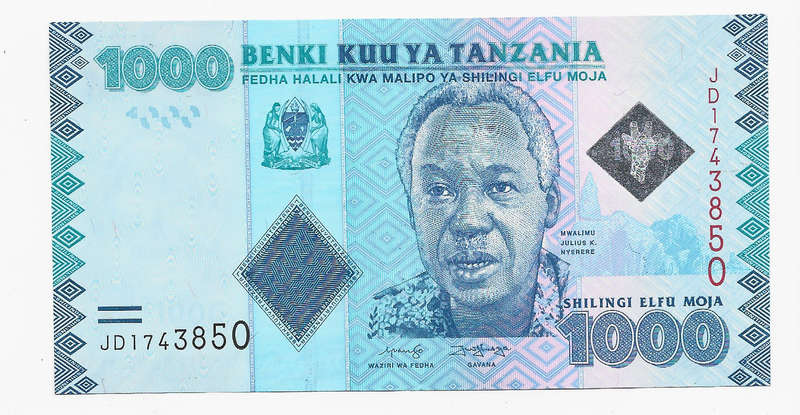 BANK of TANZANIA  - 1000 SHILLING  BANK NOTE 2014/19 - NOTE in UNC CONDITION
