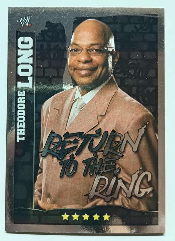 TEDDY LONG - WWE TOPPS SLAM ATTAX MAYHEM  2012 - SILVER FOIL `RETURN TO THE RING` TRADING CARD