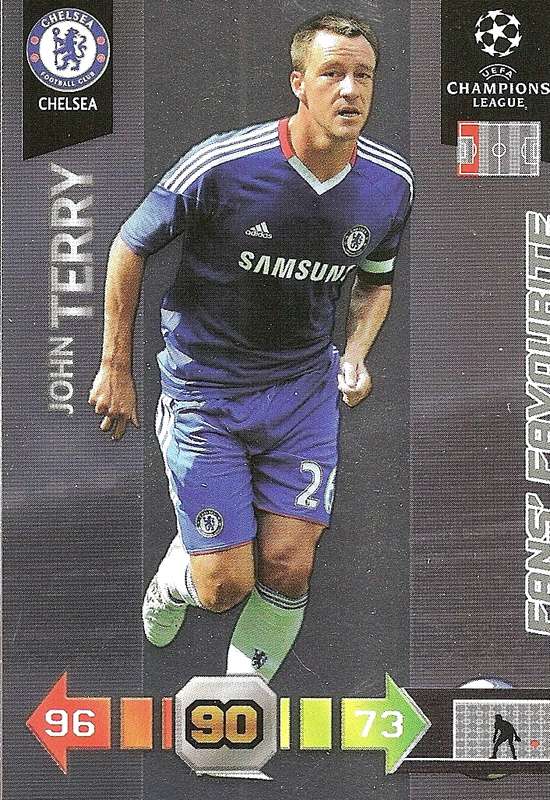JOHN TERRY - PANINI `CHAMPIONS LEAGUE` 2010/2011 - FOIL `FANS FAVOURITE` TRADING CARD