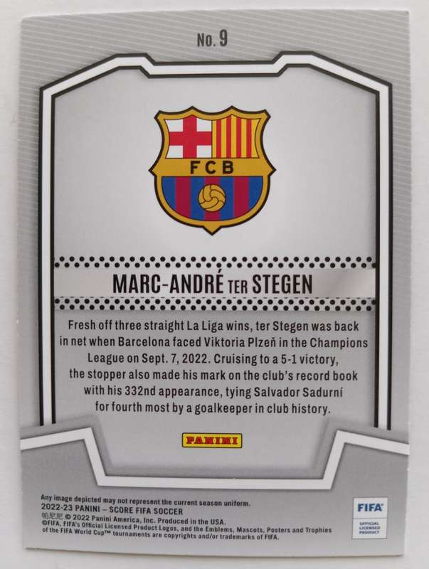 MARC ANDRE TER STEGEN (Barcelona) - PANINI FIFA SOCCER SCORE 2023 - SCORE TEAM TRADING CARD 9