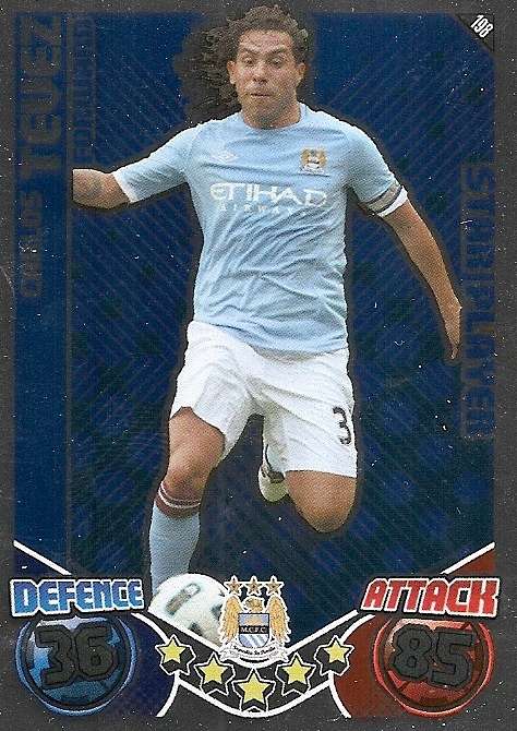 CARLOS TEVEZ - TOPPS `MATCH ATTAX` 2011/2012 - FOIL `STAR PLAYER` TRADING CARD