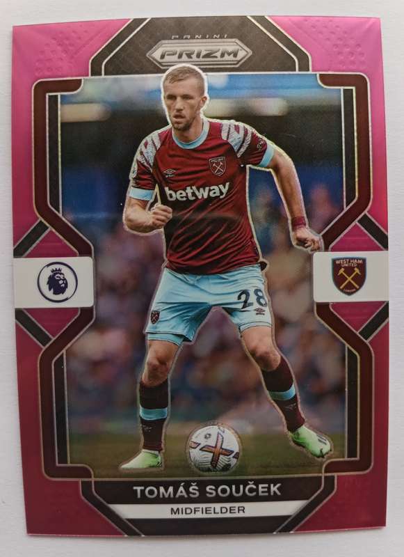TOMAS SOUCEK (West Ham)  - PANINI PREMIER LEAGUE PRIZM 2022/23 - PINK PRIZM TRADING CARD 126 of 199