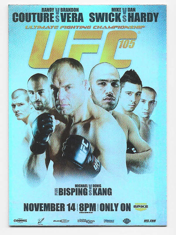 UFC 105 PROMO - TOPPS UFC 2010 COLLECTION -  FOIL "ADVERT" UFC 105 TRADING CARD