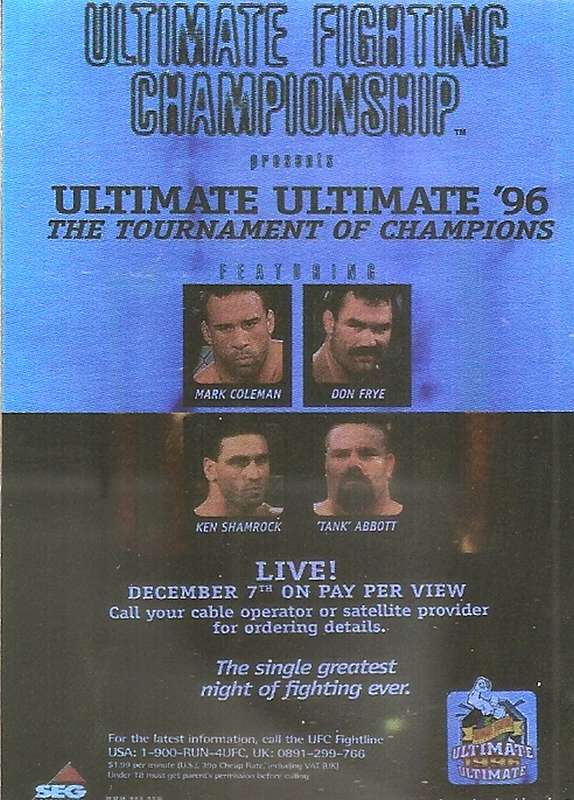 UFC 96 PROMO - TOPPS UFC 2010 COLLECTION -  FOIL "ADVERT" UFC 96 TRADING CARD