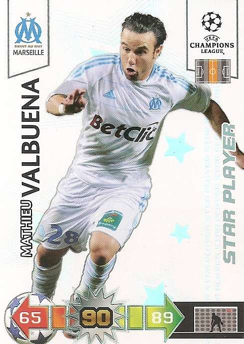 MATHIEU VALBUENA - PANINI CHAMPIONS LEAGUE 2010/2011 COLLECTION - STAR PLAYER TRADING CARD