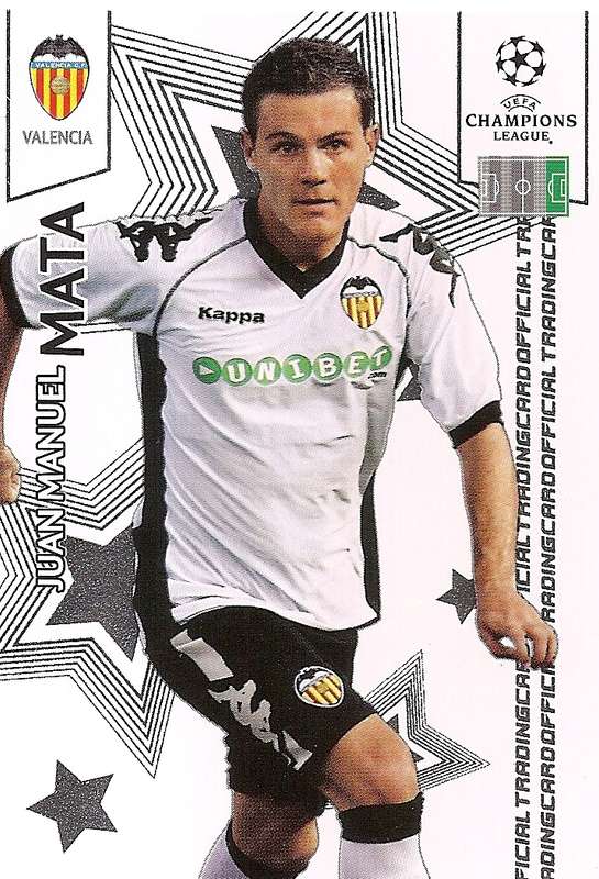 JUAN MATA (Valencia) - PANINI CHAMPIONS LEAGUE PREMIUM 2010/11 - RARE TRADING CARD