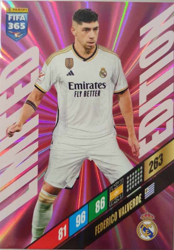 FEDERICO VALVERDE - PANINI FIFA 365 COLLECTION 2024 - LIMITED EDITION FOIL TRADING CARD