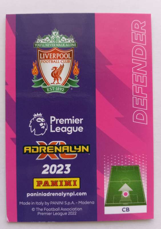 VIRGIL VAN DIJK - PANINI Eng. Premier League 2022/2023 - RARE `EXCELLENCE` TRADING CARD