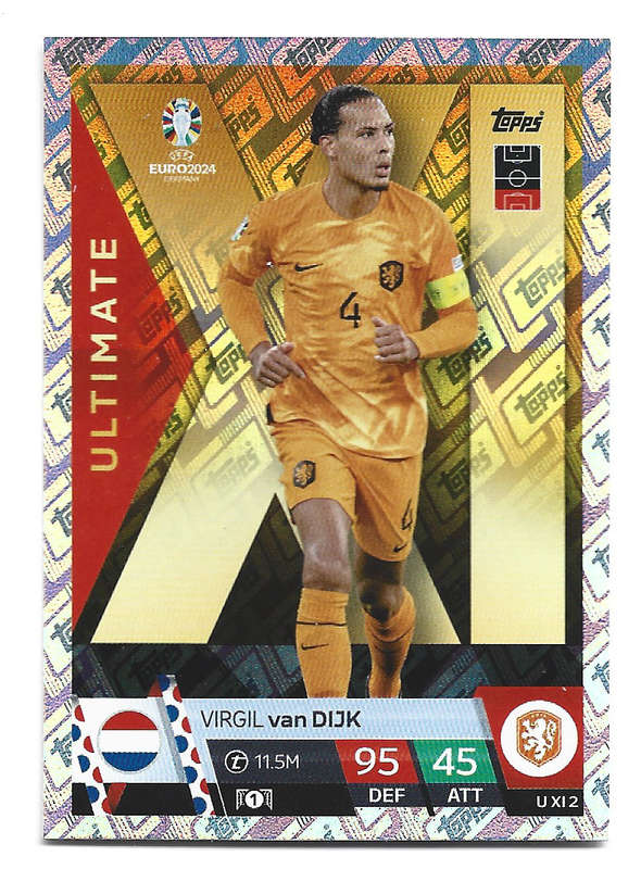 VIRGIL VAN DIJK - Topps `UEFA EURO 2024` Collection -  FOIL`ULTIMATE` Trading Card XI 2