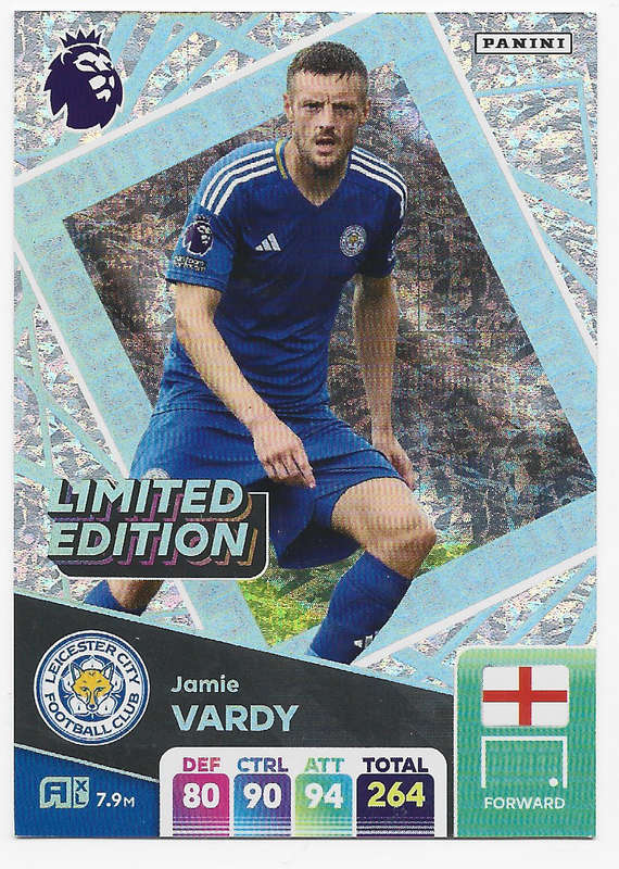 JAMIE VARDY -  PANINI English Premier League 2024/25 - "LIMITED EDITION" TRADING CARD