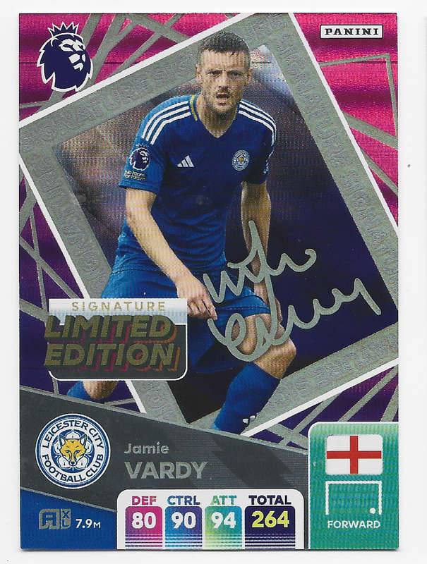 JAMES VARDY - PANINI English Premier League 2024/25 - RARE "SIGNATURE LIMITED EDITION" CARD