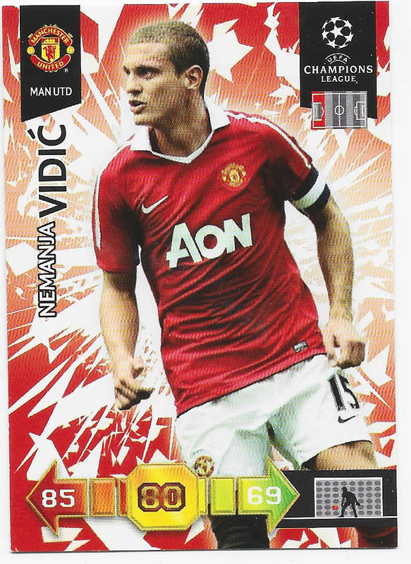 NEMANDJA VIDIC (Man. United) - PANINI `CHAMPIONS LEAGUE` 2010/11 - `BASE` TRADING CARD