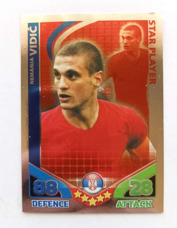 NEMADJA VIDIC - TOPPS MATCH ATTAX `FIFA WORLD CUP 2010 - FOIL STAR PLAYER - UK EDITION