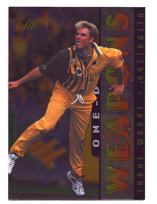 SHANE WARNE - 1996 FUTERA ELITE FOIL CRICKET COLLECTION - FOIL TRADING CARD 13