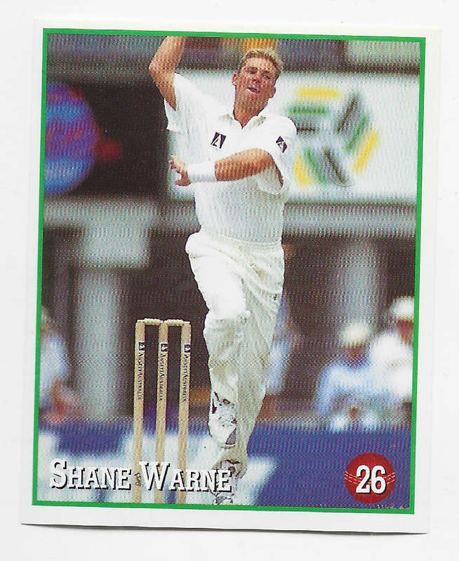 SHANE WARNE - 199798 SELECT CRICKET STICKER COLLECTION  - STICKER 26