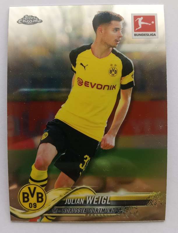 JULIAN WEIGL (Dortmund)  - TOPPS CHROME BUNDESLIGA 2019 - CHROME TRADING CARD 86