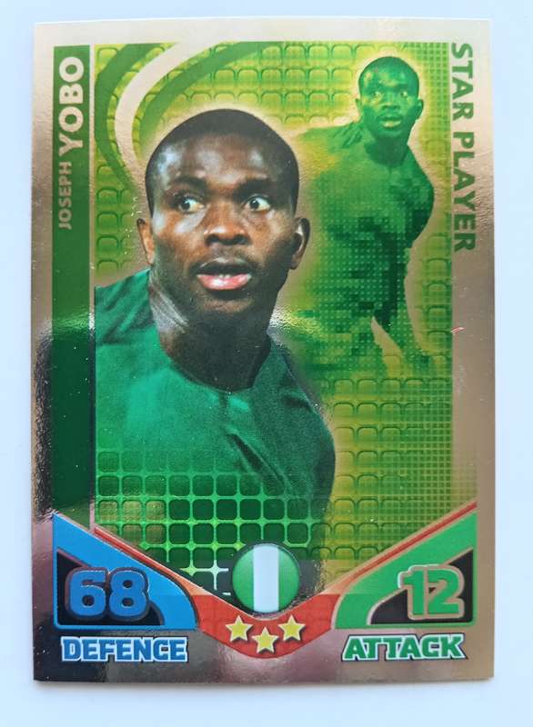 JOSEPH YOBO - TOPPS MATCH ATTAX `FIFA WORLD CUP 2010 - FOIL STAR PLAYER - UK EDITION