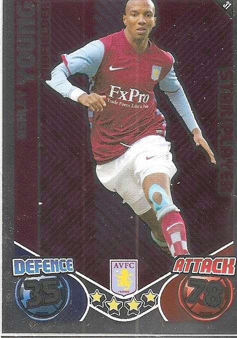 ASHLEY YOUNG  - TOPPS `MATCH ATTAX` 2011/2012 - FOIL `STAR PLAYER` TRADING CARD