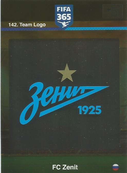 FC ZENIT - PANINI "FIFA 365" 2016 COLLECTION - FOIL "CLUB BADGE" TRADING CARD 142