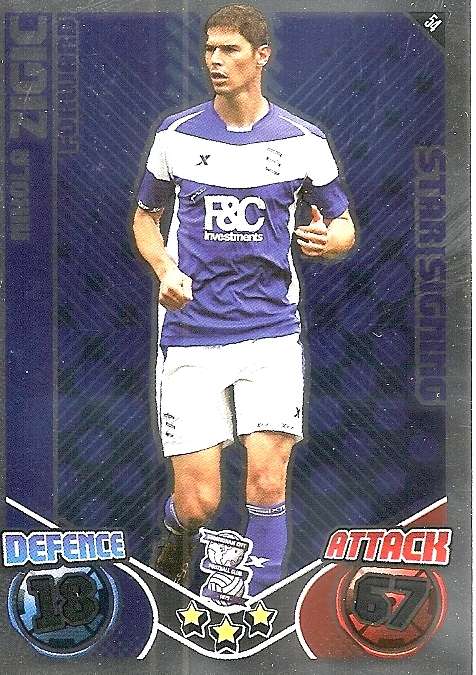 NICOLA ZIGIC - TOPPS `MATCH ATTAX` 2011/2012 - FOIL `STAR SIGNING` TRADING CARD