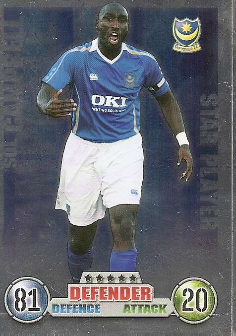 SOL CAMPBELL (Portsmouth) - TOPPS `MATCH ATTAX`EPL 2007/08 -  `STAR PLAYER` FOIL TRADING CARD