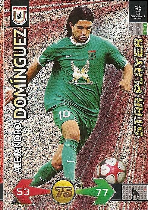 ALEJANDRO DOMINGUEZ - PANINI CHAMPIONS LEAGUE S/STRIKES 2009/10 - FOIL `STAR PLAYER` TRADING CARD