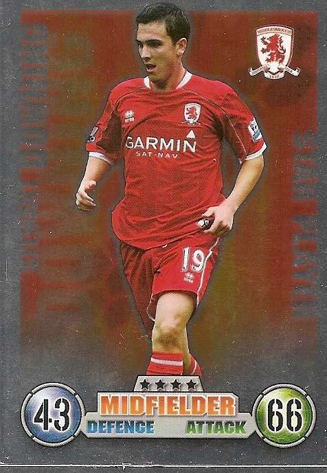 STEWART DOWNING (Middlesbrough) - TOPPS `MATCH ATTAX`EPL 2007/08 -  `STAR PLAYER` FOIL TRADING CARD