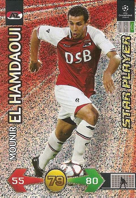 MOUNIR EL HAMDAOUI- PANINI CHAMPIONS LEAGUE S/STRIKES 2009/10 - FOIL `STAR PLAYER` TRADING CARD