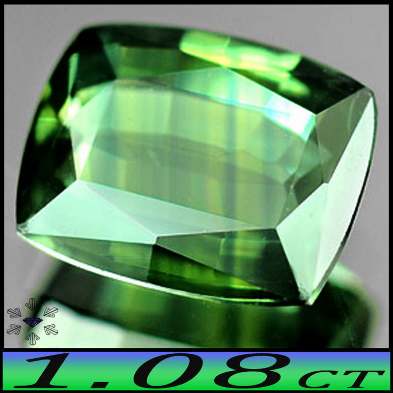 1.08ct Bluish Green Unheated Sapphire - VVS - Perfectly Fancy Faceted Gem