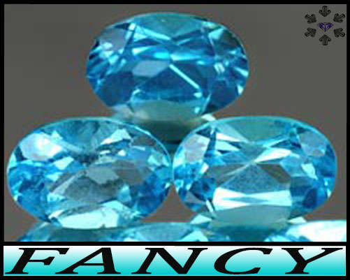 1.47ct Brazil Swiss Blue Topaz Parcel - VVS - Three Fancy Matching Ovals (Irradiation)